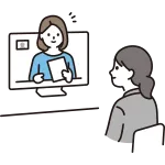 Online Interview Female SVG Icon